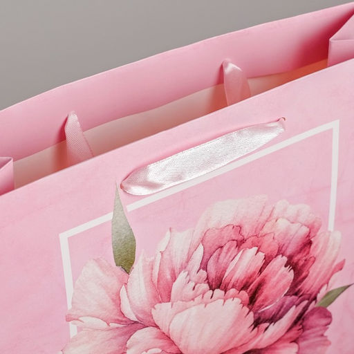 Пакет подарочный ламинированный, упаковка, «Пион», S 12 х 15 х 5.5 см