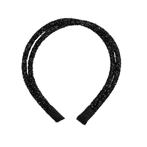 Ободок двойной Стразы / NK-23 /уп 12/черный