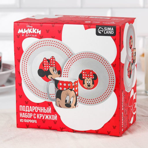 Набор посуды, 3 предмета: тарелка 16,5 см, миска 14 см, кружка 250 мл, Минни, Минни Маус - Disney фото 8