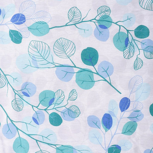 Постельное бельё 1,5 сп Эвкалипт, б/з синий,150х210 см, 150х210 см, 70х70 см, бязь, 105 г/м, 100% хлопок - Атра фото 3