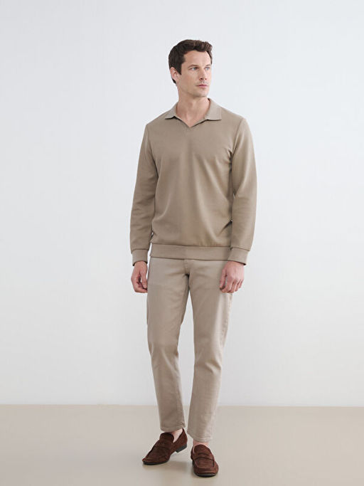 Polo Yaka Erkek Sweatshirt