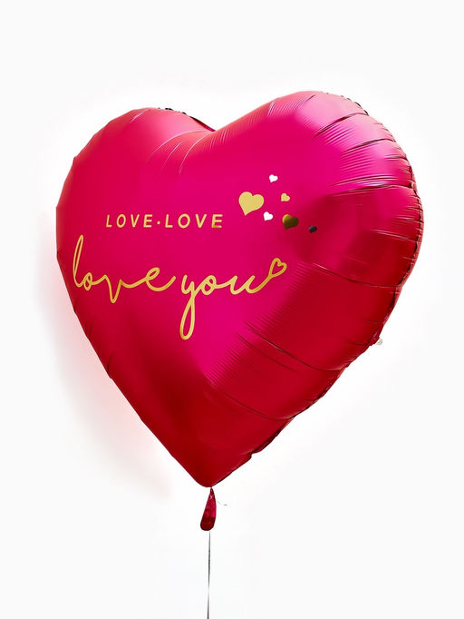 Воздушный шар фольгированный 63" «Сердце, фуксия"