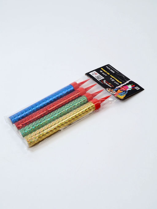 Свечи фонтаны в торт цветные, 4 шт., 12 см, горение 40 сек