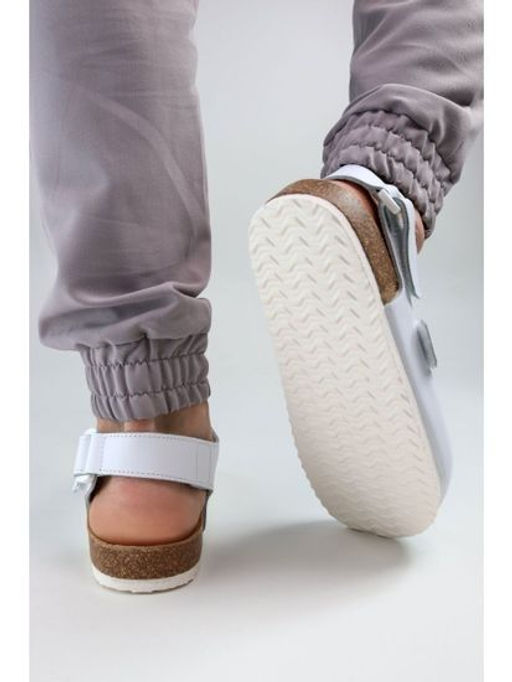 12 | Brankos Мужские медицинские сабо кожаные (белый перфорация) - Milka shoes&more фото 14