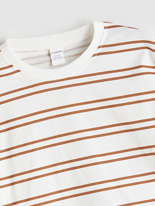 Bisiklet Yaka ?izgili Erkek ?ocuk Ti??rt