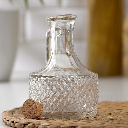 Бутылка для соусов и масла Доляна «Парфе», 180 мл, 9.5×14 см, с пробковой крышкой, стекло, прозрачная