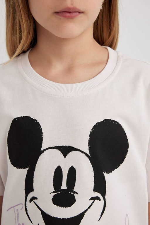 Футболка оверсайз с короткими рукавами Disney Микки и Минни для девочек - Defacto фото 8