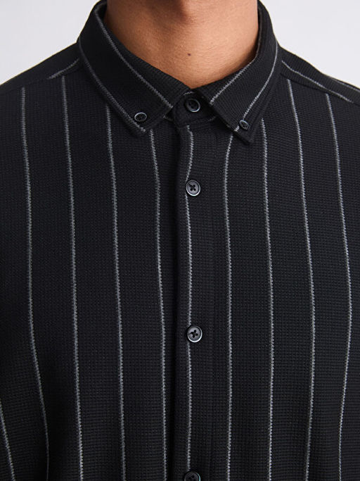 Slim Fit ?izgili Erkek G?mlek