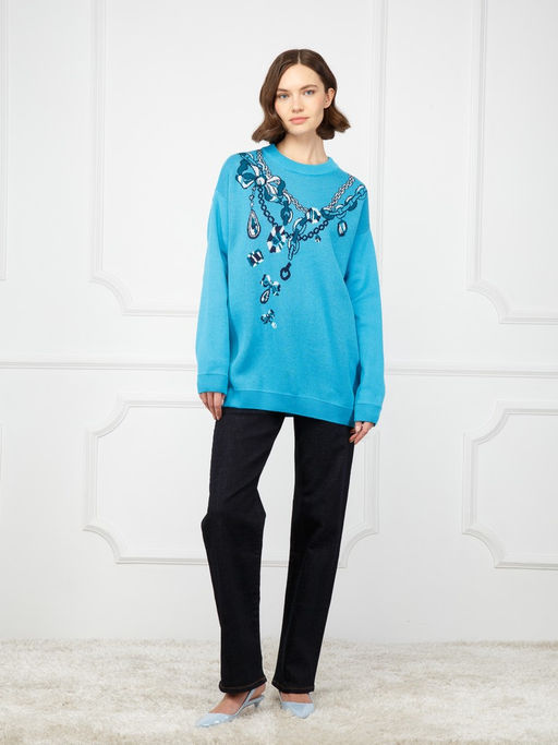 Джемпер женский ZZ-07012 l.blue - Eleganzza фото 2