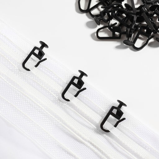 Цена за 3 шт. Крючок для штор, гвоздик с замком, d=8×25×12 мм, 20 шт., чёрный