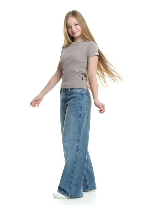 Футболка в рубчик 22-0210 серый