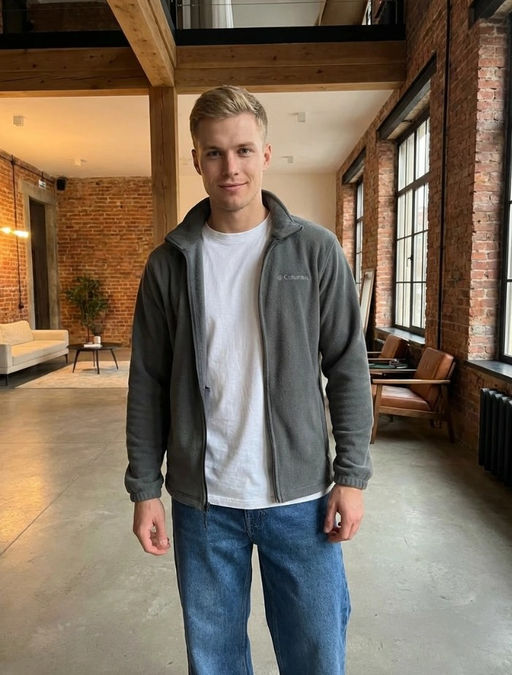 KM1874 Толстовка на молнии (флис) ГРАФИТ