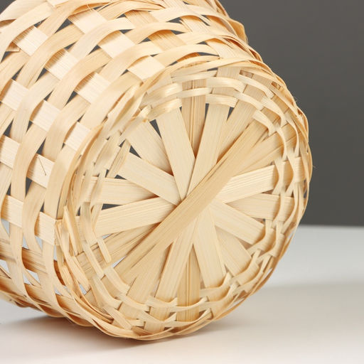 Корзина плетёная бамбук, d=19хH9/32 см, натуральный