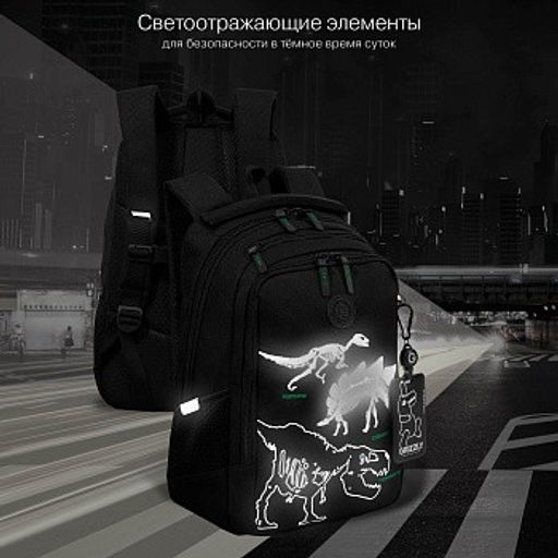 RB-657-2 Рюкзак школьный с картхолдером на держателе - Grizzly фото 15