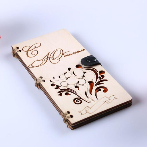 Конверт деревянный С Юбилеем! ручная работа, светлый, шары, 16,5х8х0,9см - Simaland фото 2