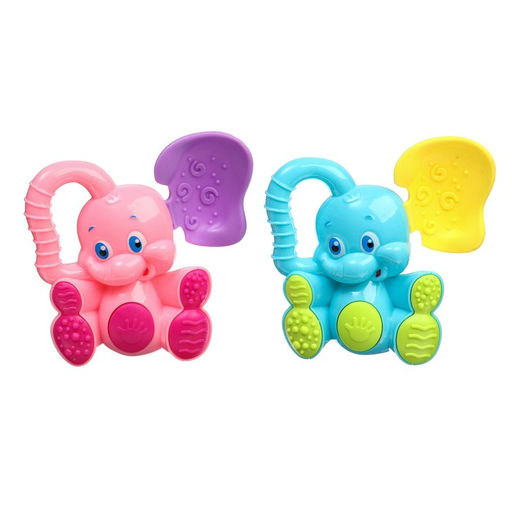 Погремушка - пищалка Слоник, с эластичными элементами, цвет МИКС, Крошка Я фото 5