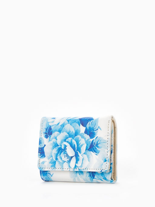 Кошелёк женский на кнопке, 10.5?2.5?8.5 см, с цветочным принтом, разноцветный