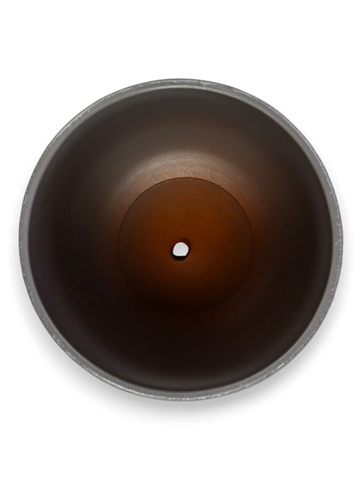 Горшок цветочный с поддоном 1,6 л, d15/h13 см серый керамика, "Перл" (М)