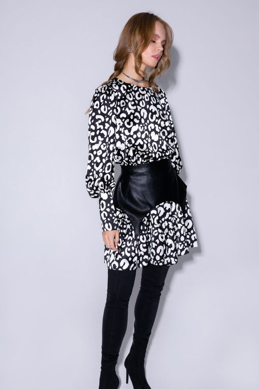 Платье Pirs 4281 Черно-белый лео  фото 9