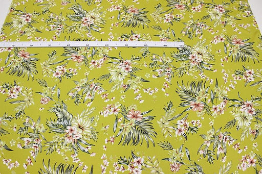 Плательная вискоза Тропиканка цв.оливково-горчичный, ш.1.45м, вискоза-100%, 135гр/м.кв - Купава фото 6