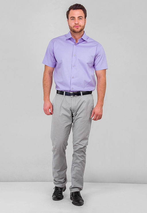 Сорочка мужская короткий рукав GREG 720/107/3823/Z STRETCH  фото 5