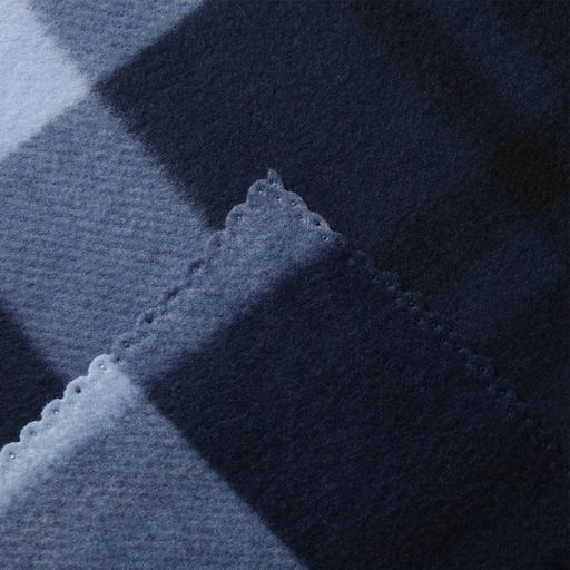 Плед Экономь и Я Клетка цв.синий, 150*180 см, пл.160 г/м2, 100% п/э, флис  фото 3