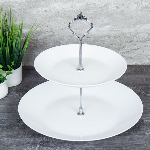 Фруктовница 2-х ярусная Глэйд белая, арт. DPG-2/LMLPP72/100/FLMLQP95 White (716595, 724014)