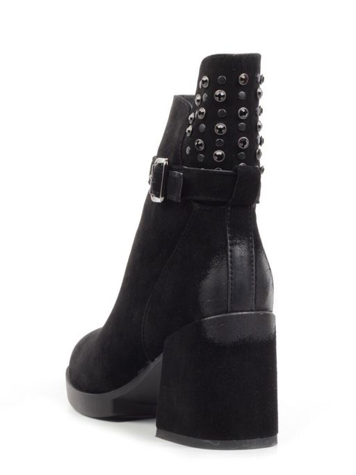 04-R164-1 BLACK Полусапоги женские (натуральная замша, натуральный мех) - Фабричный китай фото 4