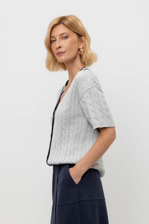 ЕВ 30210/жемчужный серый кардиган жен