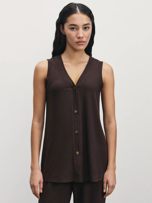 Трикотажный жилет в рубчик / Zarina  фото 4