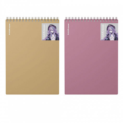 Цена за 2 шт. Блокнот с пластиковой обложкой на спирали ErichKrause Mangа, А5, 80 листов, клетка_MIX-PACK фото 2
