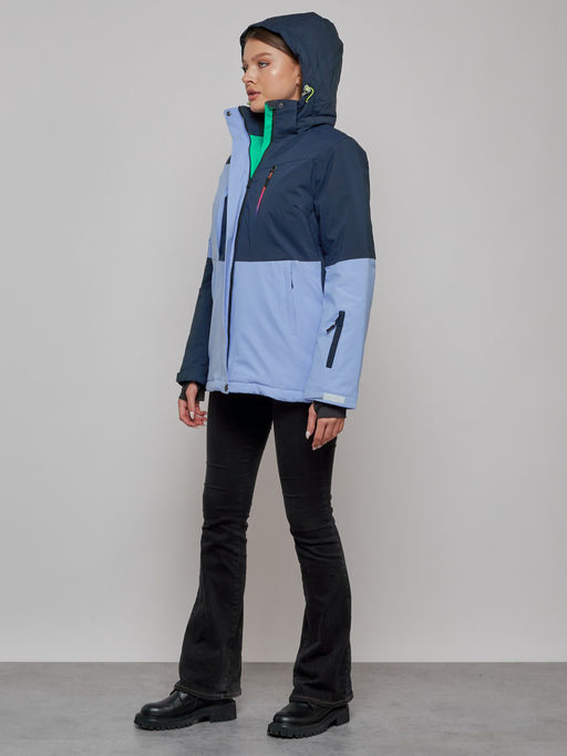 Горнолыжная куртка женская зимняя фиолетового цвета 33307F