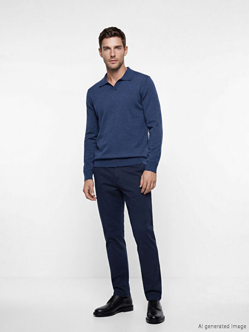 Polo Yaka Erkek Triko Kazak