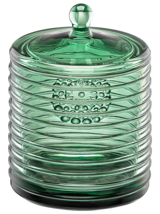Сахарница 300 мл 8,5*8,5*12 см "Медальон" зеленый, стекло
