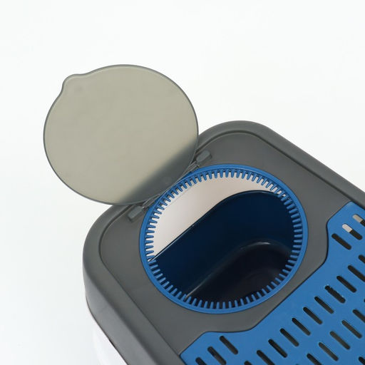 Туалет закрытый, 51×34×37 с, с совком, прозрачный, пластик, синий