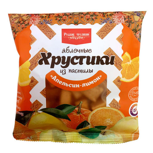 Хрустики яблочные из пастилы "Апельсин-лимон" (без сахара) 70г