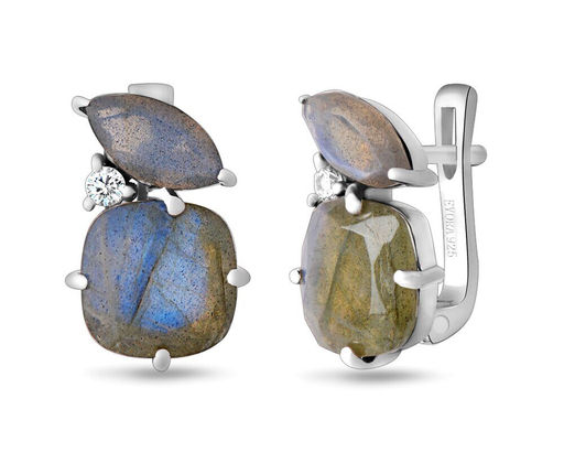 Серьги, лабрадорит, Диор