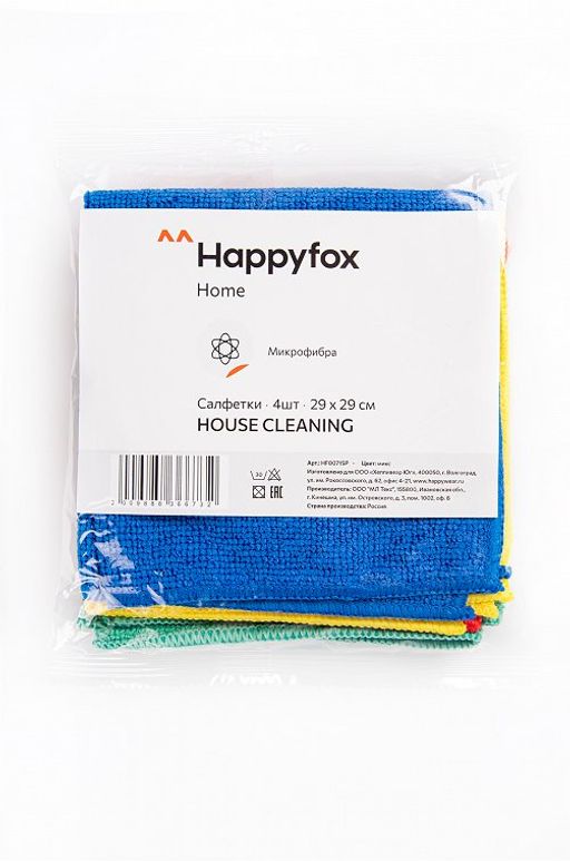 Набор салфеток из микрофибры 4 шт Happy Fox Home  фото 5