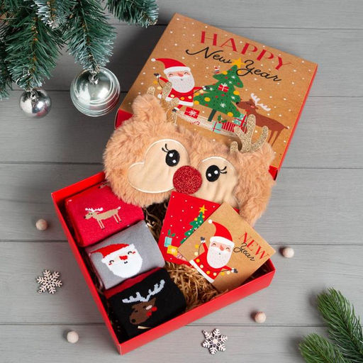 Новогодний подарочный набор KAFTAN New Year, носки р-р 36-39 (23-25 см), маска  фото 10