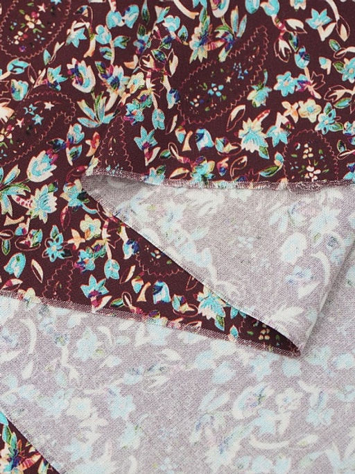 Штапель Премиум (Digital) Энжела цв.вишневый, ш.1.45м, вискоза-100%, 120гр/м.кв - Купава фото 18