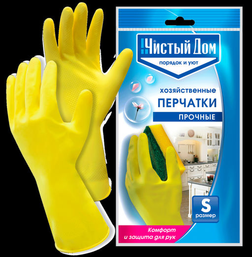 ТЭ Чистый дом Перчатки хозяйственные (S)