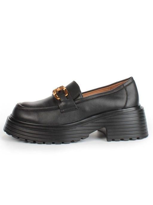 03-PDAG52-1 BLACK Лоферы женские (натуральная кожа)