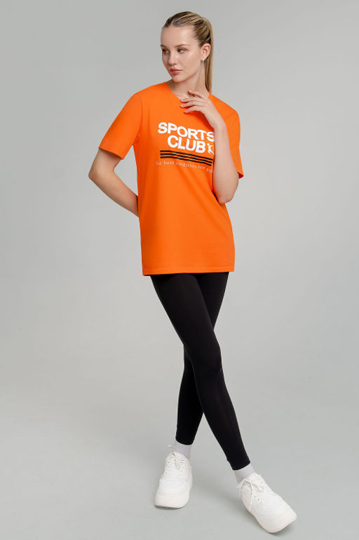 Арт. 21623 Костюм с лосинами 42-50 (5 шт) Цвет:верх-оранжеый, низ-черный