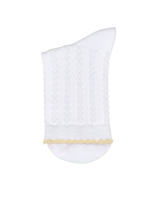OMSA kids Calzino 22A03 ажурная косичка и цветочки - bianco  фото 3