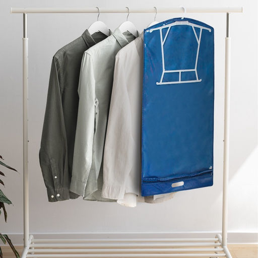 Чехол для одежды, кофр с вешалкой, плотный 40×70×5 см, с прорубной ручкой, синий