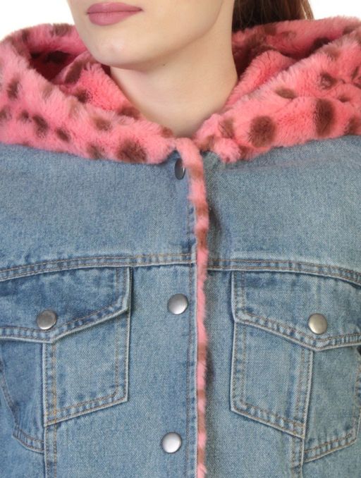 000 BLUE/CRIMSON Куртка джинсовая с плюшем Misifeer - Fashion фото 5