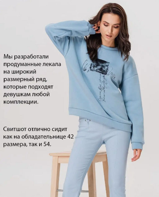 Свитшот с начёсом и шёлкографией SDP003 - Sahar art lab фото 12