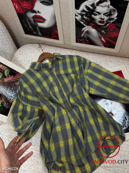 Рубашка женская в клетку