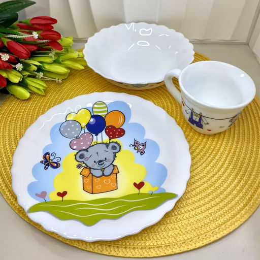 Набор для завтрака 3 пр. JELLY стеклокер. арт. PO-3sd-773 (118540)