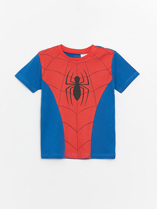 Bisiklet Yaka Spiderman Bask?l? Erkek Bebek Ti??rt ve ?ort 2li Tak?m - Waikiki фото 2